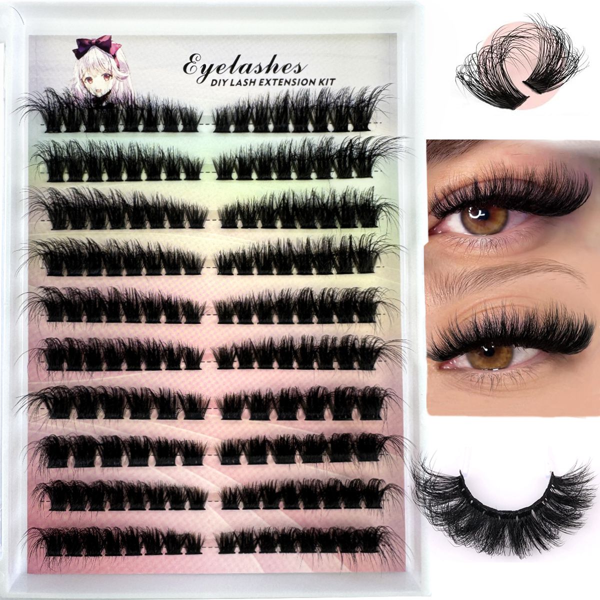 Left+Right Eye Lash Extension  - Eyelash Extension Wispy Look recension och pris