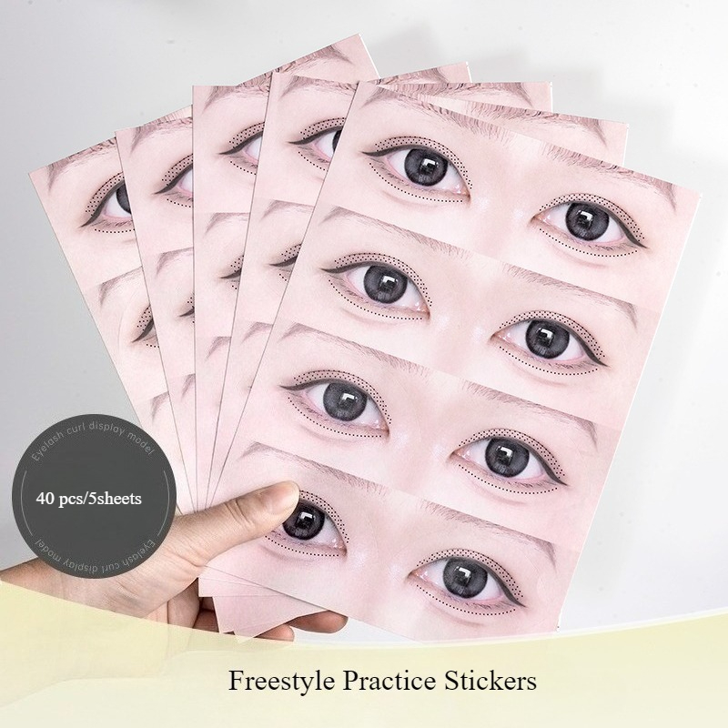 40PCS/5 Sheets Eyelash Practic - Eyelash Extension Menu recension och pris