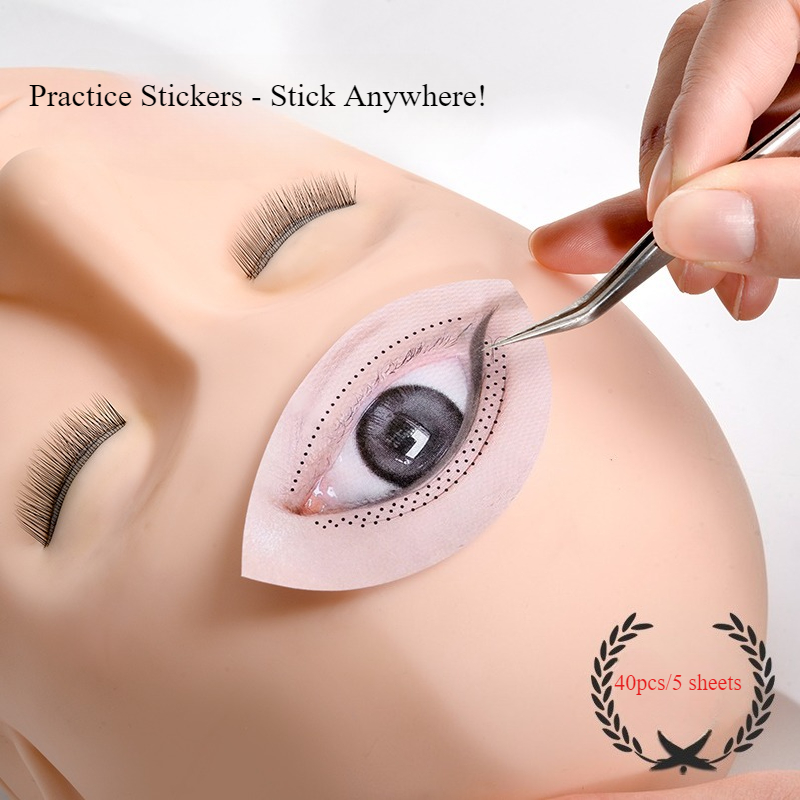 40PCS/5 Sheets Eyelash Practic - Eyelash Extension Menu recension och pris