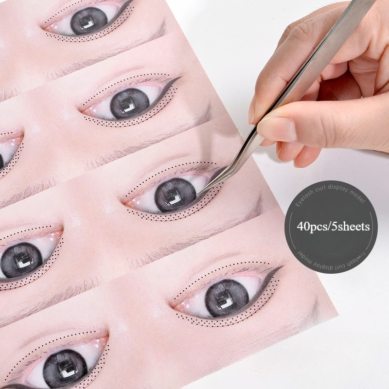 40PCS/5 Sheets Eyelash Practic - Eyelash Extension Menu recension och pris