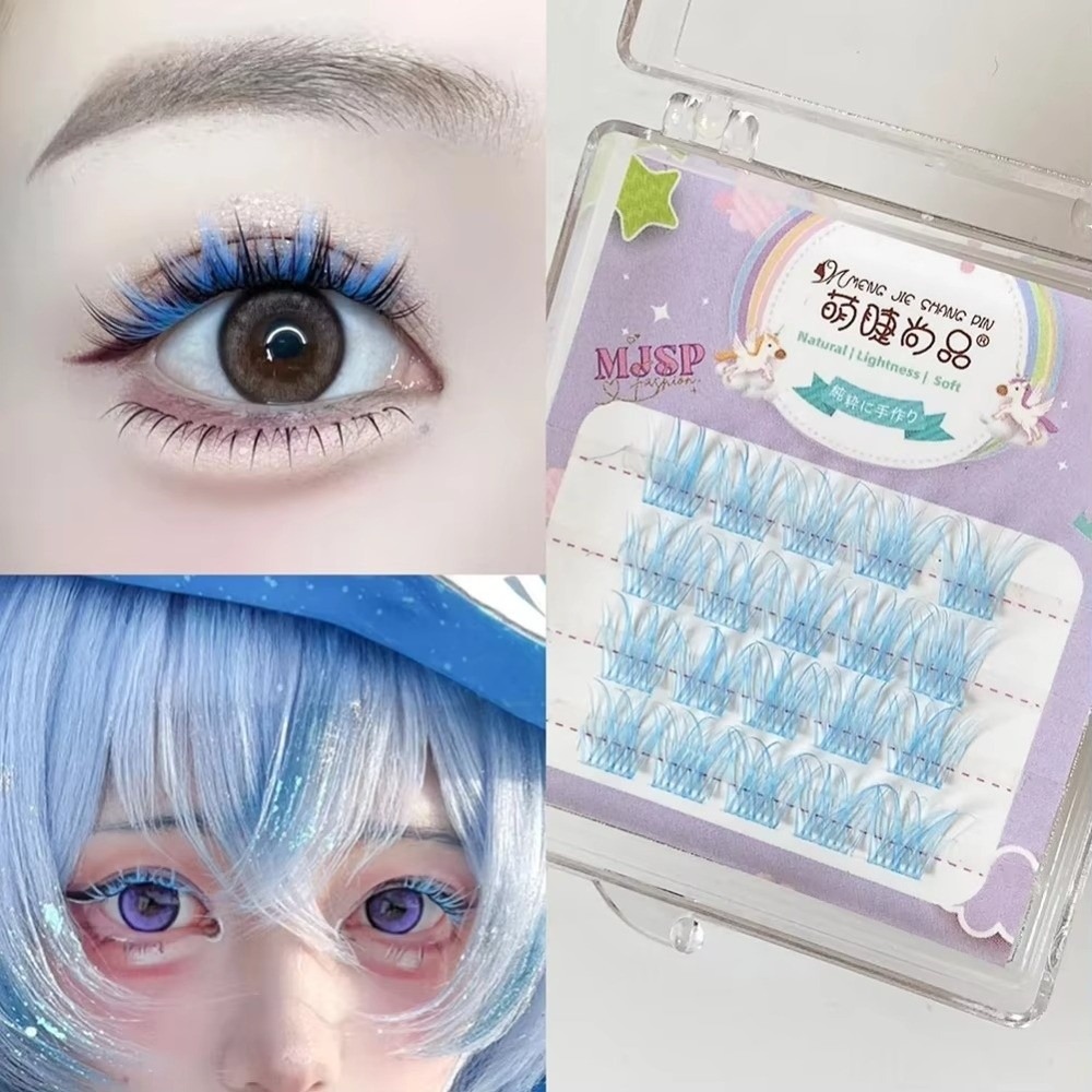 Colorful False Eyelashes Natur - Eyelash Extension Wispy Look recension och pris