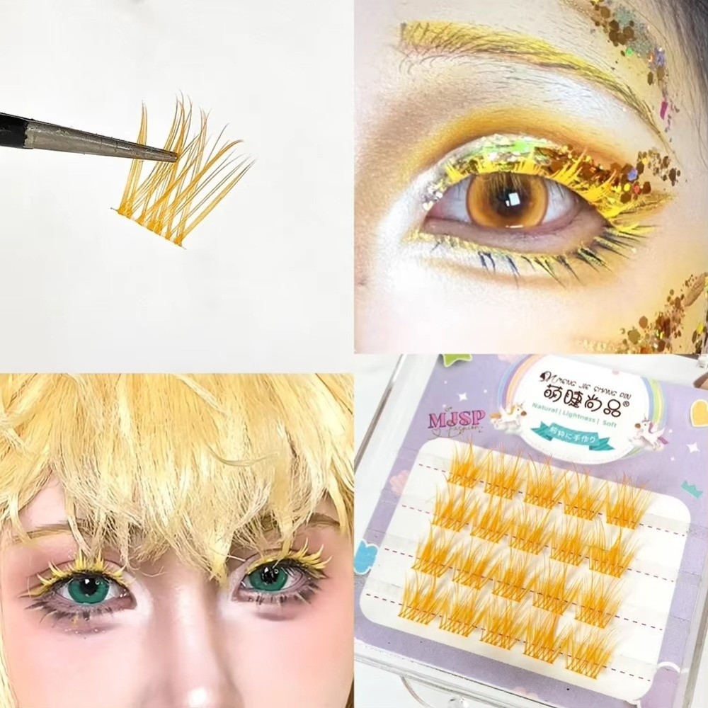 Colorful False Eyelashes Natur - Eyelash Extension Wispy Look recension och pris