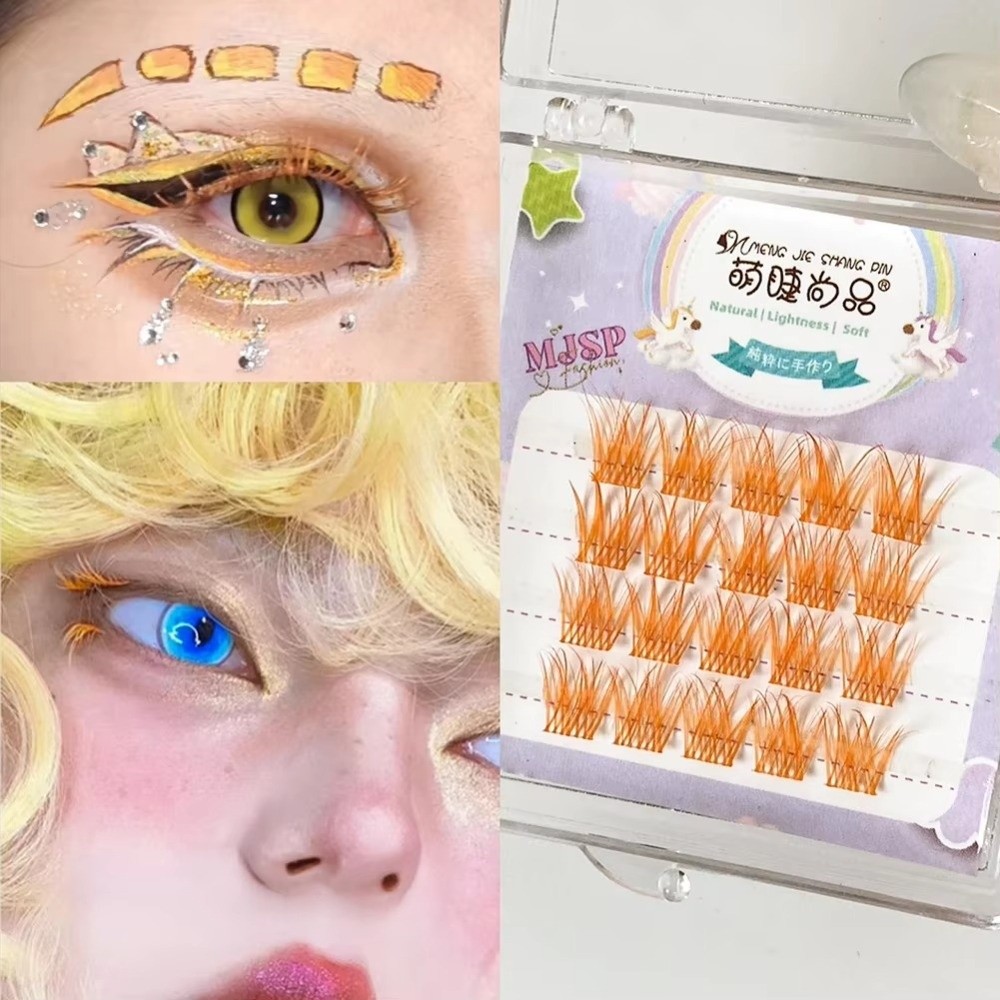 Colorful False Eyelashes Natur - Eyelash Extension Wispy Look recension och pris