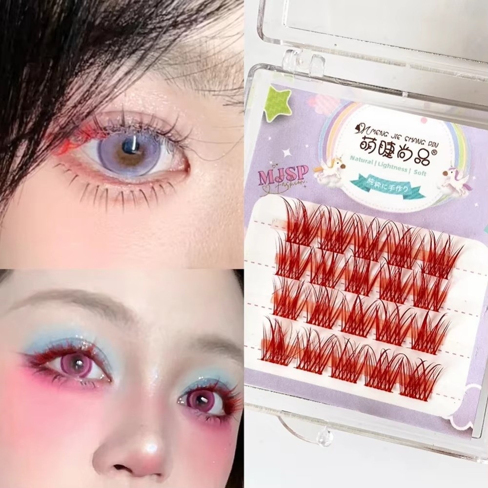 Colorful False Eyelashes Natur - Eyelash Extension Wispy Look recension och pris