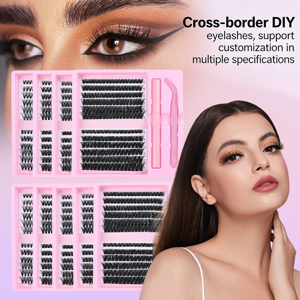 12 Rows Natural Look False Eye - Eyelash Extension Wispy Look recension och pris
