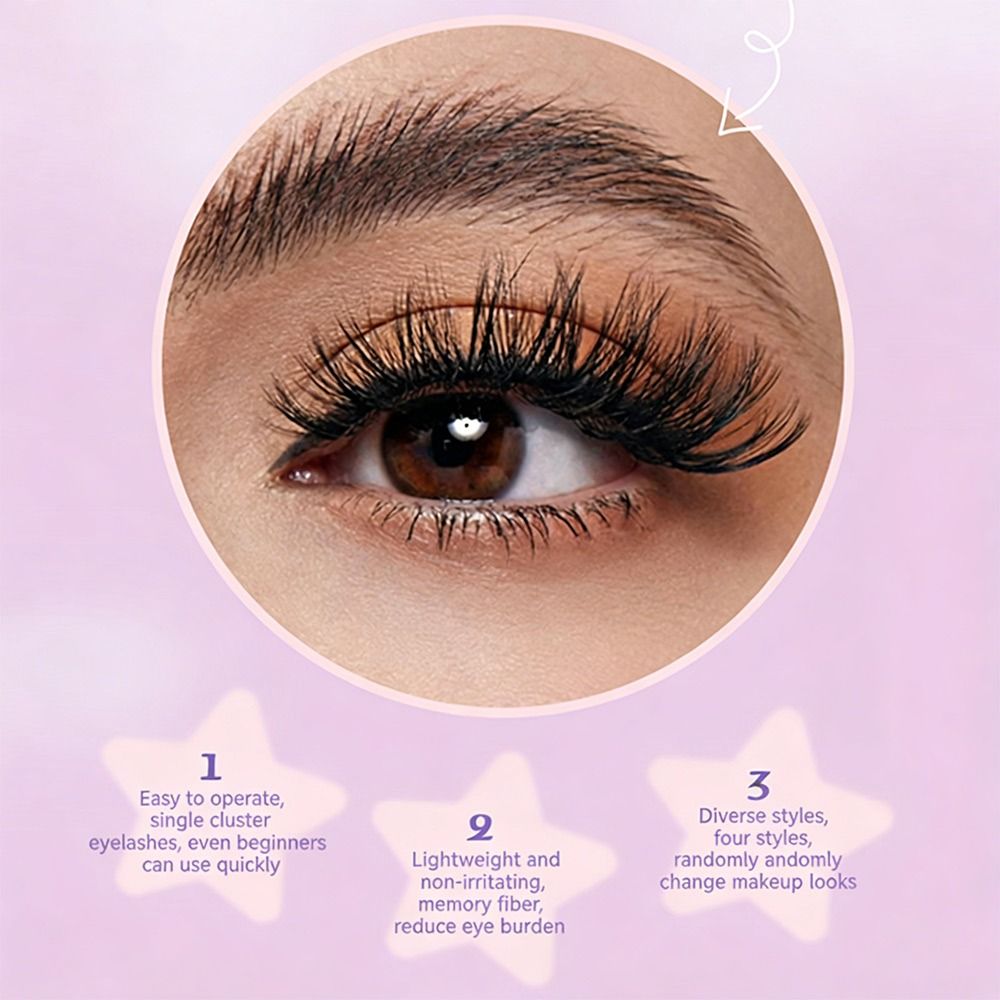 12 Rows Natural Look False Eye - Eyelash Extension Wispy Look recension och pris