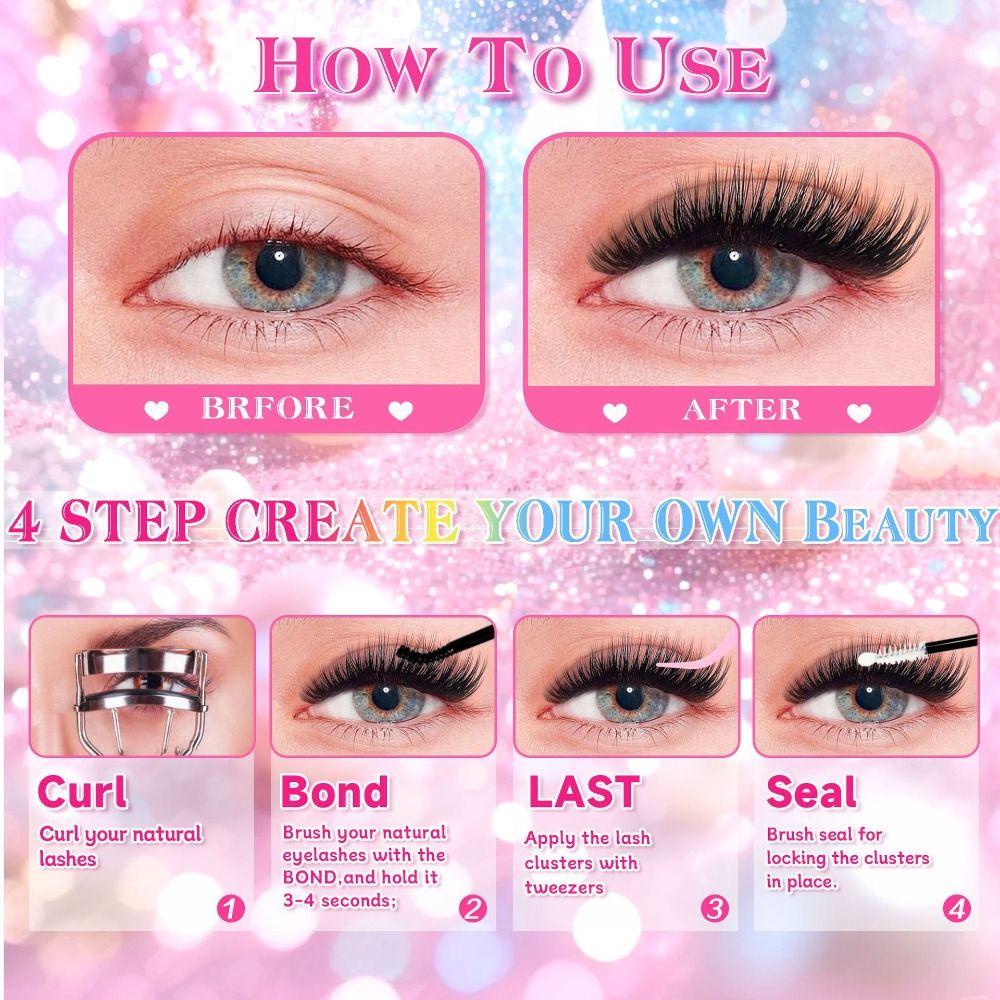 Natural Look False Eyelashes W - Eyelash Extension Wispy Look recension och pris