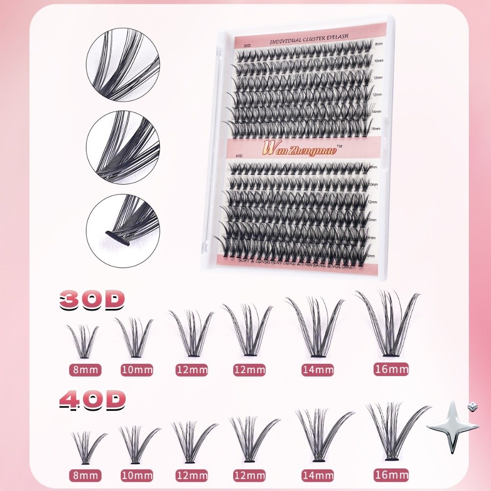 8-16mm Length False Eyelashes  - Eyelash Extension Wispy Look recension och pris