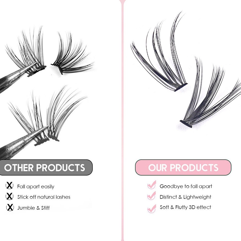 8-16mm Length False Eyelashes  - Eyelash Extension Wispy Look recension och pris