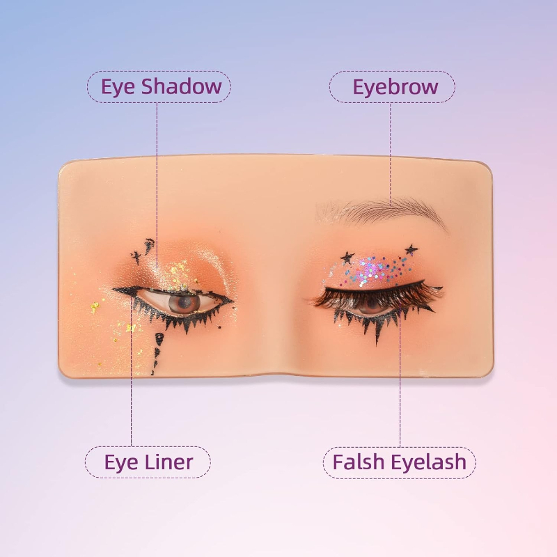 3D Silicone Face Makeup Practi - Eyelash Extension Open Eye recension och pris